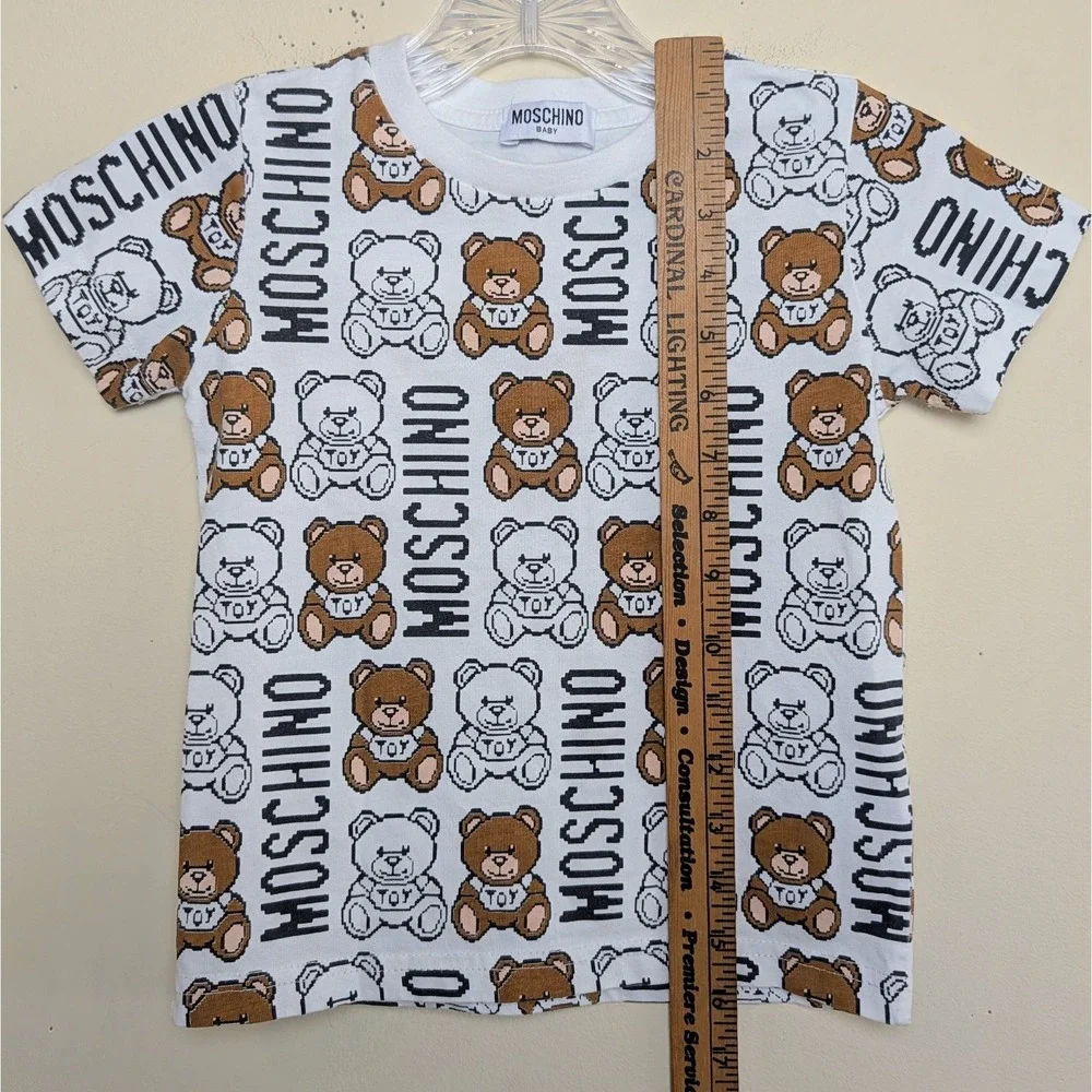 MOSCHINO Baby Kids' Teddy Bear All Over Print Cotton T-shirt - Size 4 Years